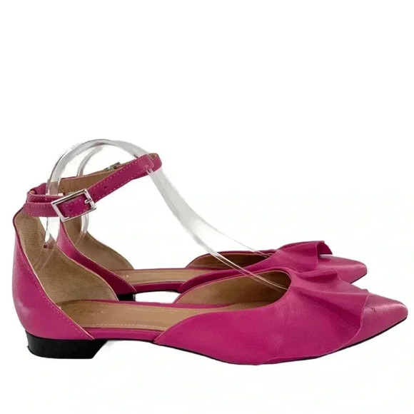 Lewit Alesia womens flats size 39 pink fuchsia Italian leather pointy toe dorsay - Picture 15 of 15